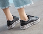862【高品质】秋冬新款皮面小白鞋系带学生休闲鞋35-39